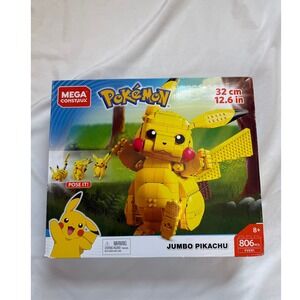 Mega Construx Pokemon Jumbo Pikachu Building Set 806 Pieces 32cm 12.6in New